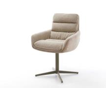 DELIFE Draaistoel Abelia-Flex met armleuning materiaalmix mud kruispoo...