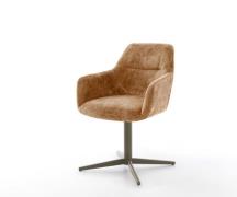 DELIFE Draaistoel Pejo-Flex chenille Roest kruispoot afwerking met tit...