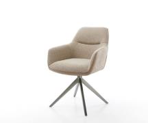 DELIFE Draaistoel Pejo-Flex materiaalmix mud kruisframe breed roestvri...