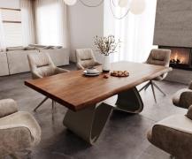 DELIFE Eetkamertafel Edge 200x100 XL acacia bruin W-frame metaal effec...