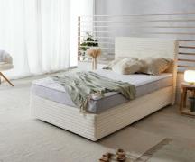 DELIFE Boxspringbed Dream-Well pluche koord beige 120x200 cm TFK matra...