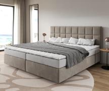 DELIFE Boxspringbed Dream-Fijn microvezel beige 200x200 cm Bonell matr...