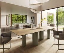 DELIFE Eetkamertafel Edge 300x100 keramiek Laminam® Sabbia eiken kleur...