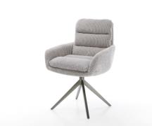 DELIFE Draaistoel Abelia-Flex met armleuning koord zilver grijs kruisf...