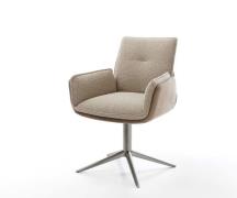 DELIFE Draaistoel Nela-Flex microvelours mud kruispoot grafiet 360° dr...