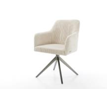 DELIFE Draaistoel Greg-Flex koord beige kruisframe breed grafiet 360° ...