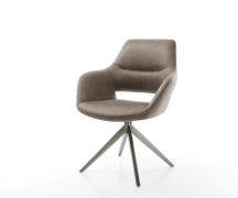 DELIFE Draaistoel Yago-Flex met armleuning microvelours taupe vintage ...