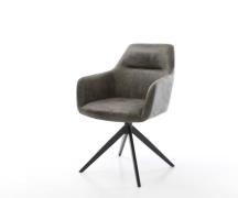 DELIFE Draaistoel Pejo-Flex microvelours grijs antiek kruisframe breed...