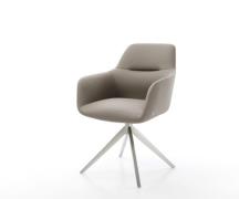 DELIFE Draaistoel Pejo-Flex echt leer mud kruisframe breed roestvrij s...