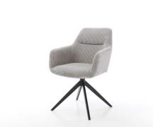 DELIFE Draaistoel Pejo-Flex koord zilver grijs kruisframe breed zwart ...