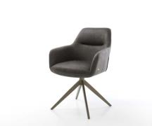 DELIFE Draaistoel Pejo-Flex microvelours antraciet vintage kruisframe ...