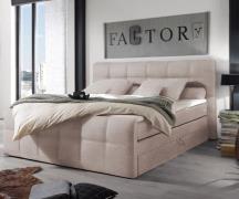 DELIFE Boxspring-bed Amarillo 180x200 cm beige met Topper