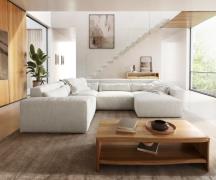 DELIFE Woonkamer landschap Sirpio 300x210 cm bouclee crème-wit recamie...