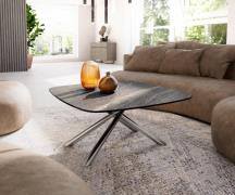 DELIFE Salontafel Edge Boot 90x90 cm keramiek Laminam® Noir Desir brui...