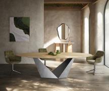 DELIFE Eettafel Edge Oval 280x130 keramiek  Laminam® Sabbia Eichefarbi...