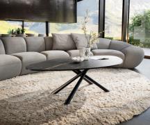 DELIFE Salontafel Edge Organisch 140x76 cm keramiek Laminam® Noir Desi...