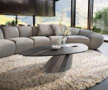 DELIFE Salontafel Edge Organisch 140x76 cm keramiek Laminam® Noir Desi...