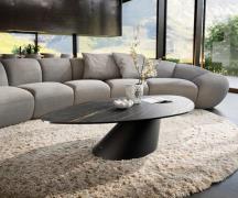 DELIFE Salontafel Edge Organisch 140x76 cm keramiek Laminam® Noir Desi...