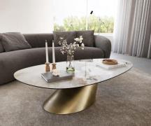 DELIFE Salontafel Edge Oval 140x75 cm keramiek Minas Melange Conis met...