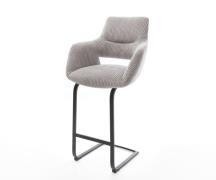 DELIFE Barstoel Yago-Flex Cord zilvergrijs Vrijstaand vlak Metaal Zwar...