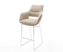 DELIFE Barstoel Yago-Flex Mix van materialen Microvezel Mud / bouclé M...