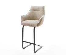 DELIFE Barstoel Alja-Flex materiaalmix microvezel Mud / bouclé Mud vri...