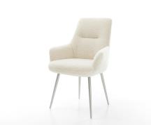 DELIFE Eetkamerstoel Zelia-Flex met armleuning teddy beige 4-poot coni...