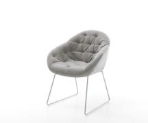 DELIFE Eetkamerstoel Gaio-Flex zachte stof met structuur grijs slipfra...