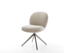 DELIFE Draaistoel Nube-Flex geweven stof beige kruisframe breed grafie...