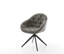 DELIFE Draaistoel Gaio-Flex bouclé zacht mud kruisframe breed zwart 36...