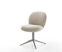 DELIFE Draaistoel Nube-Flex geweven stof beige kruispoot grafiet 360° ...