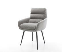 DELIFE Eetkamerstoel Abelia-Flex met armleuning zachte stof met struct...