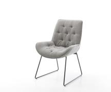 DELIFE Eetkamerstoel Taimi-Flex zachte stof met structuur grijs slipfr...