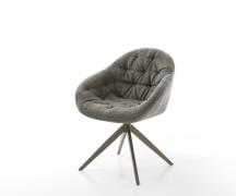 DELIFE Draaistoel Gaio-Flex bouclé zacht mud kruisframe breed afwerkin...