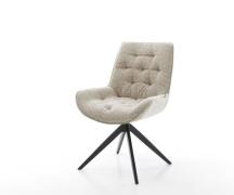 DELIFE Draaistoel Taimi-Flex geweven stof beige kruisframe breed zwart...