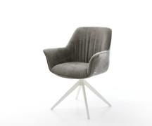 DELIFE Draaistoel Keila-Flex met armleuning bouclé zacht mud kruisfram...