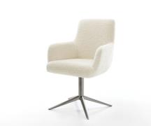 DELIFE Draaistoel Heira-Flex met armleuning teddy beige kruispoot graf...