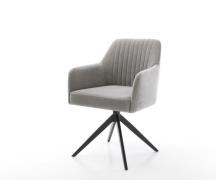 DELIFE Draaistoel Greg-Flex zachte stof met structuur grijs kruisframe...