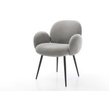 DELIFE Eetkamerstoel Nube-Flex met armleuning zachte stof met structuu...