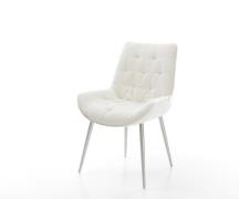 DELIFE Eetkamerstoel Taimi-Flex bouclé zacht beige 4-poot conisch roes...