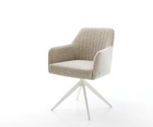 DELIFE Draaistoel Greg-Flex geweven stof beige kruisframe breed wit 36...