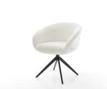 DELIFE Draaistoel Vinka-Flex met armleuning bouclé zacht beige kruisfr...