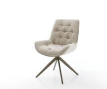 DELIFE Draaistoel Taimi-Flex geweven stof beige kruisframe breed afwer...