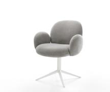 DELIFE Draaistoel Nube-Flex met armleuning zachte stof met structuur g...