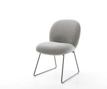 DELIFE Eetkamerstoel Nube-Flex zachte stof met structuur grijs slipfra...