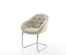 DELIFE Sledemodel Gaio-Flex geweven stof beige sledemodel vlak roestvr...