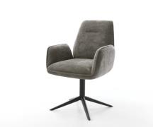 DELIFE Draaistoel Zoa-Flex bouclé zacht mud kruispoot zwart 360° draai...