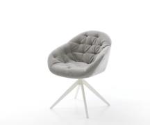 DELIFE Draaistoel Gaio-Flex zachte stof met structuur grijs kruisframe...