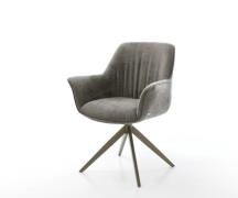 DELIFE Draaistoel Keila-Flex met armleuning bouclé zacht mud kruisfram...