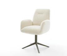 DELIFE Draaistoel Zoa-Flex teddy beige kruispoot afwerking met titaniu...